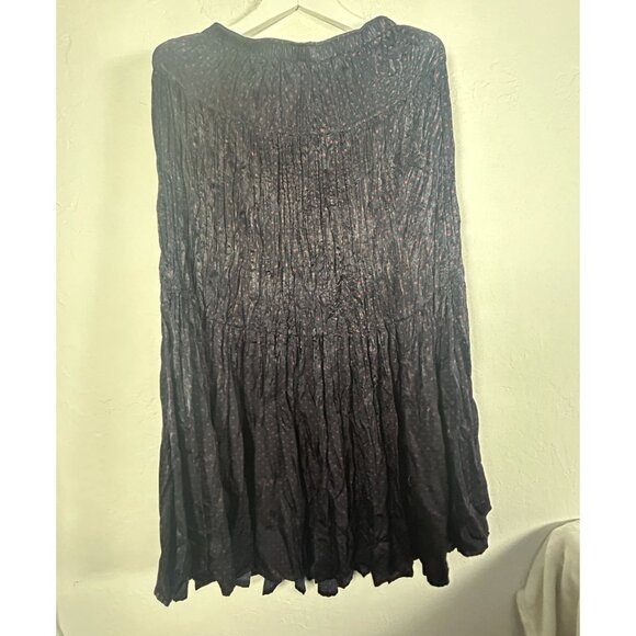 Ines De La Fressange Uniqlo Womens Polka Dot Twist Pleated Long Skirt Large New - Picture 2 of 8